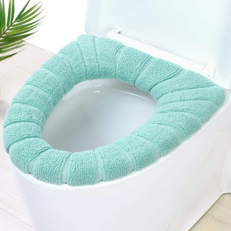 Guojanfon Bathroom Soft Thicker Warmer Stretchable Washable Cloth Toilet Seat Cover Pads 3PCS - Image 5
