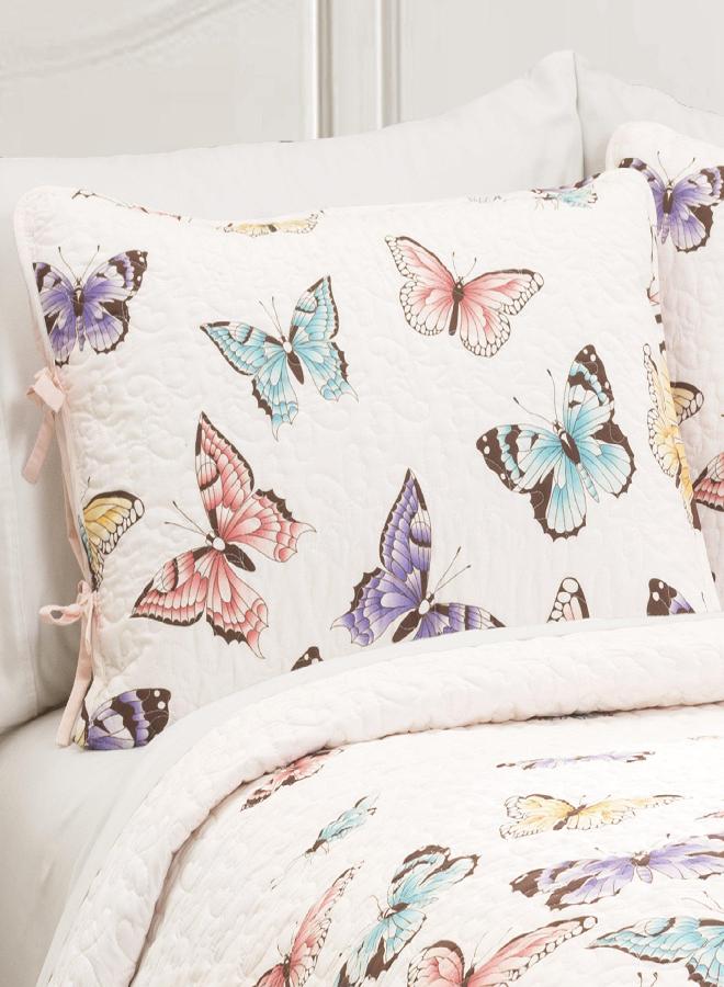 Lush Decor Lush Decor Flutter Butterfly 3-Piece Set, Cute Quilted Bedspread (Full/Queen)  - Image 2