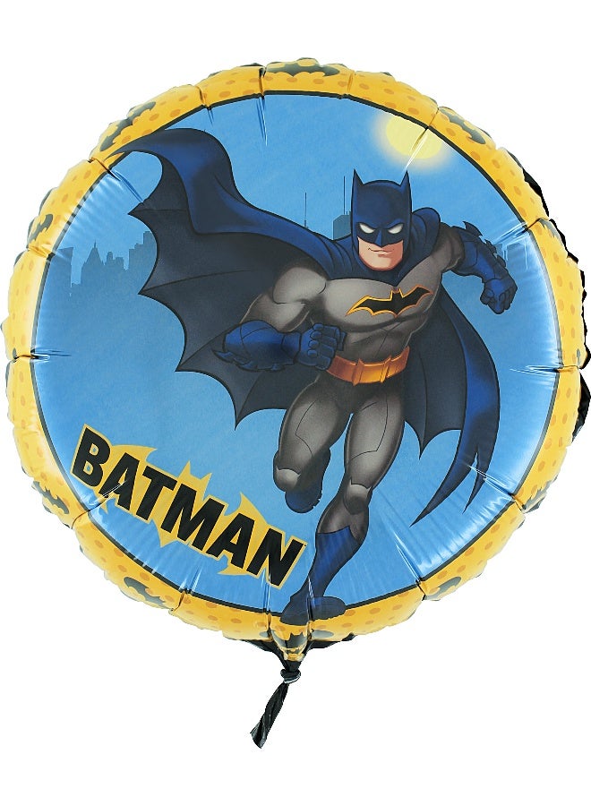 Ciao Batman Round Foil Balloon – 45 cm Mylar Balloon for Superhero Birthday Decorations - Image 1