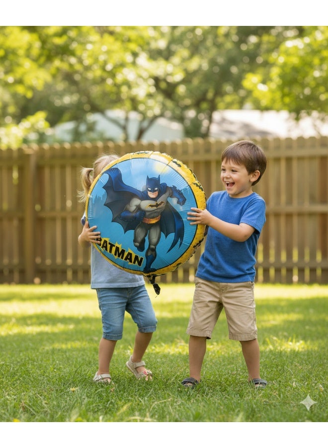 Ciao Batman Round Foil Balloon – 45 cm Mylar Balloon for Superhero Birthday Decorations - Image 2