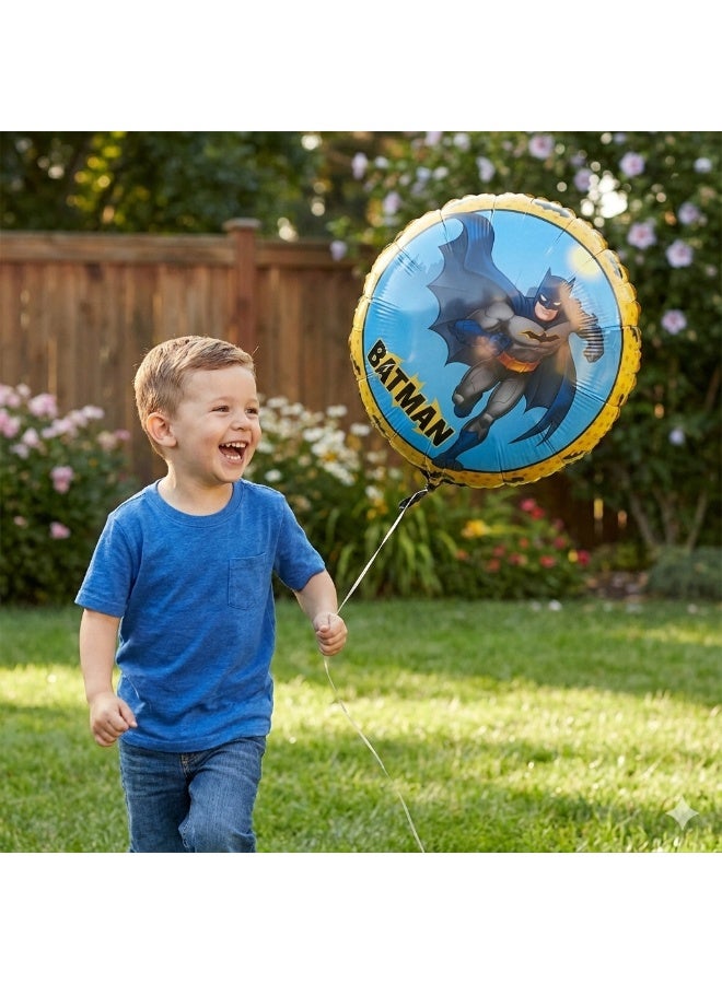Ciao Batman Round Foil Balloon – 45 cm Mylar Balloon for Superhero Birthday Decorations - Image 3