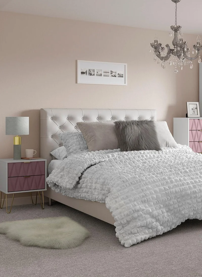 Matalan 100% Cotton White Seersucker Duvet Cover