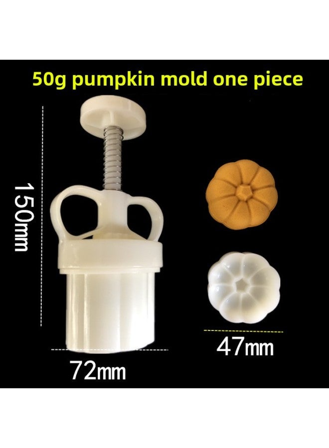 Pumpkin-shaped Quantitative Adjustable Hand-pressed Mung Bean Cake Moon Cake Food Cake Mold Upgrade Enhanced-Specifications:50 Grams Of Pumpkin In One Piece-Color:White - Image 1
