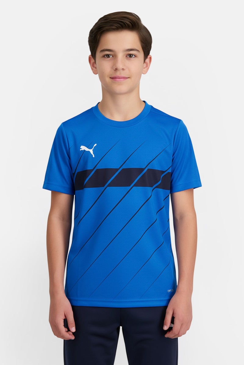 PUMA Kids Boy Brand Logo Short Sleeve T-Shirt, Electric Blue - Image 1
