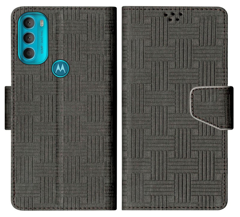 SBMS Flip Cover for Motorola Moto G71 5G Back Cover Case with Magnatic Closure | Inbuilt Stand | Card & Money Pocket (Black) - Image 1