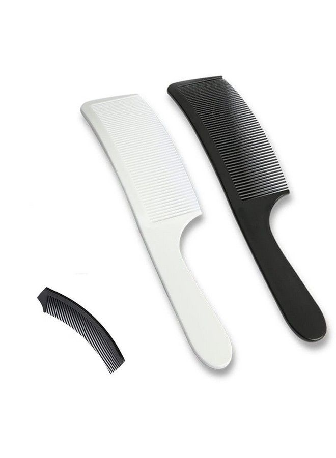 esowemsn 4Pcs Plastic Curved Barber Clipper Comb Haircut Sshaped Clipper Flat Top Clipper Combs Flat Head Hair Cutting Comb Professional Barber Comb Haircut Hairdressing Tool Accessories(Whiteblack) - Image 1