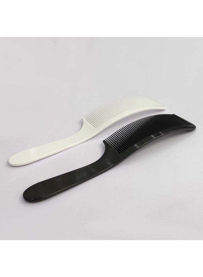 esowemsn 4Pcs Plastic Curved Barber Clipper Comb Haircut Sshaped Clipper Flat Top Clipper Combs Flat Head Hair Cutting Comb Professional Barber Comb Haircut Hairdressing Tool Accessories(Whiteblack) - Image 4