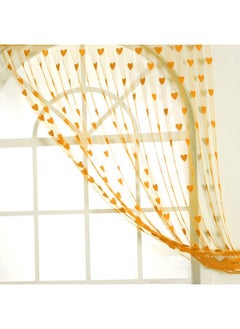 Homefab India Homefab India Heart Shape String Door Curtain (2 pc) - 7 ft, Orange  - Image 1