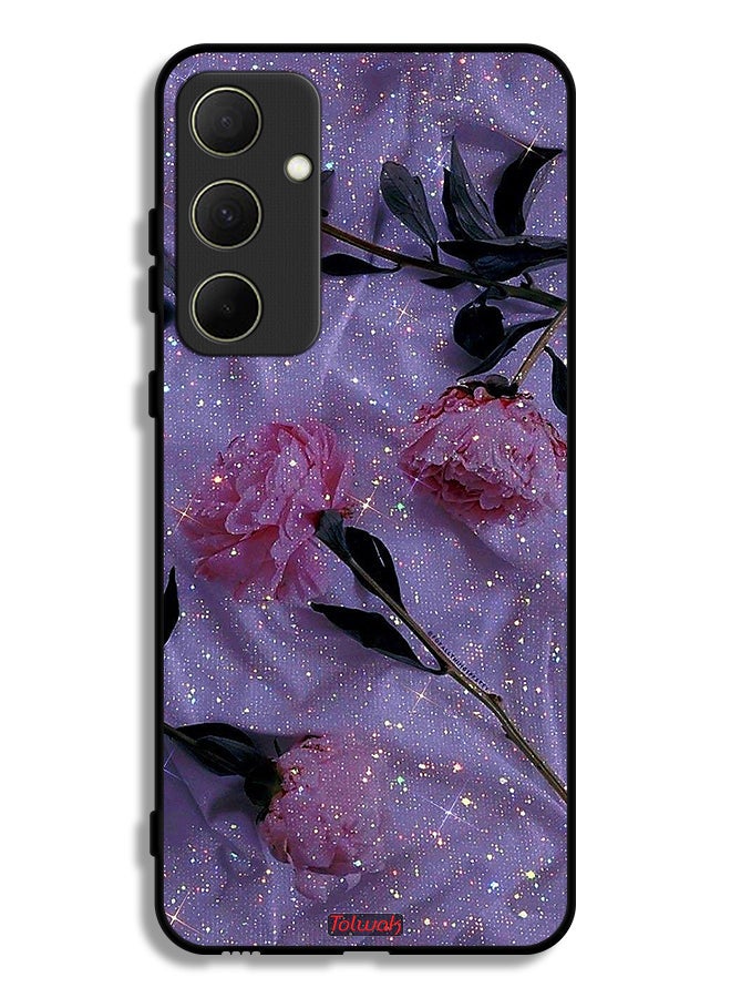 Tolwak Samsung Galaxy A35 5G Protective Case Cover Glitter Roses - Image 1