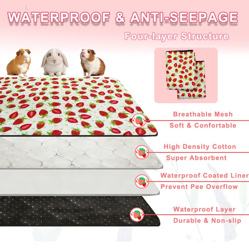 LWYMX 2 Pack Guinea Pig Cage Liners, Waterproof Reusable Guinea Pig Cage Liners,Waterproof Super Absorbent Pee Pads for Small Animals,24x48 inch 2pack - Image 3