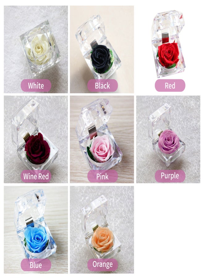 Preserved Real Rose Flower in Clear Box Eternal Rose Scented Forever Rose Flower Present for Women Gifts Mother's Day Valentine Romantic Wedding Home Party Festivals Anniversary Christmas Eve - Image 2