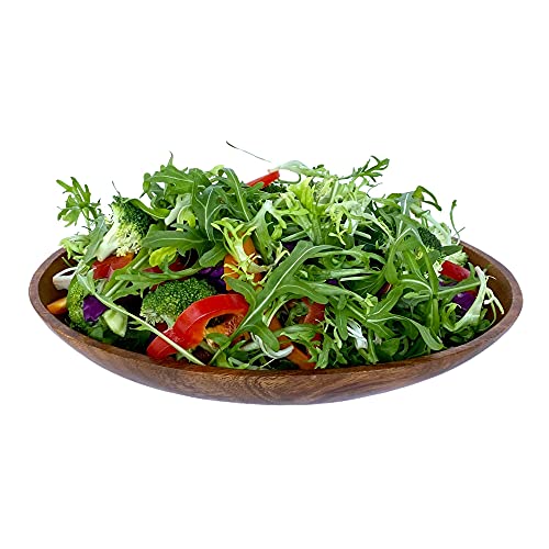 WRIGHTMART Acacia Wood Oval Bowl, Handmade, Rustic Server for Foods, Salads, Fruits, Bread - Dining Table & Kitchen Counter Décor - Entryway Key & Coin Catch-All Tray, 10.75" x 7" x 1.75" - Image 5