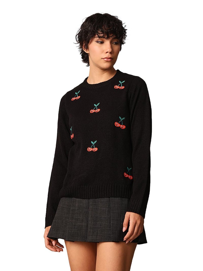 ONLY Women Regular Fit Black Sweater - Image 3