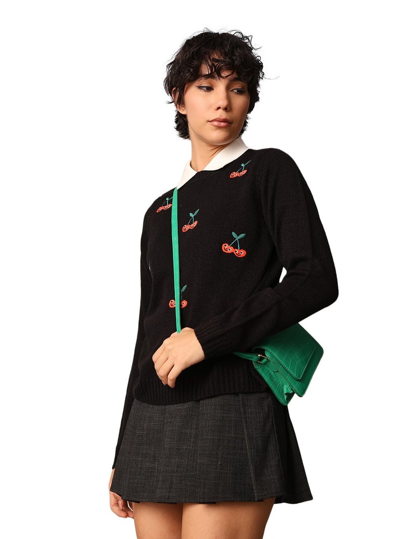 ONLY Women Regular Fit Black Sweater - Image 2