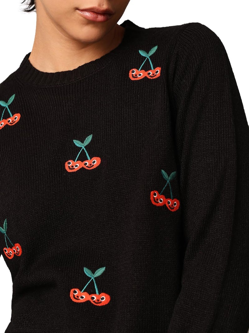 ONLY Women Regular Fit Black Sweater - Image 4