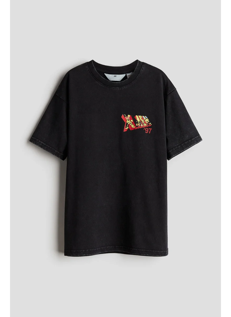 اتش اند ام Loose-Fit Printed T-Shirt