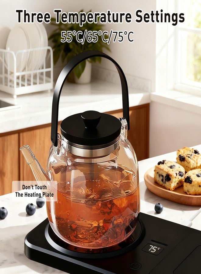 YumSur Wireless Coffee Mug Warmer Smart Cup Warmer for Office Desk,Multifunction Electric Beverage Warmer Plate, Type-C Heating Coaster Drink Warmer (Black) - Image 4