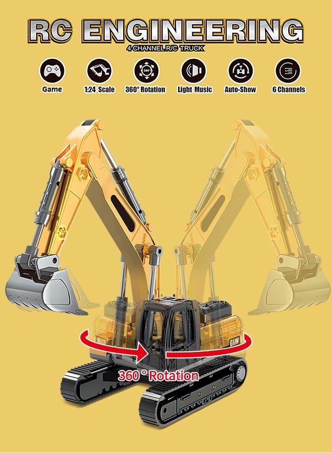 MIXDE Metal Excavator Toy, Diecast Construction Vehicles Digger Truck Toy Construction Car Toy for Boys Kids - Image 2
