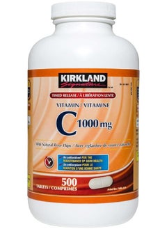 Kirkland Signature Timed Release Vitamin C 1000Mg With Natural Rose Hips, 500 Tabs  - Image 1