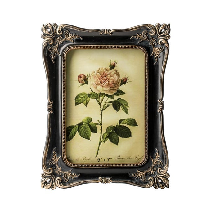 CISOO Vintage 5x7 Picture Frame Antique Photo Frame Table Top Display and Wall Hanging Retro Home Decor Ornate Photo Gallery Art Black and Gold
