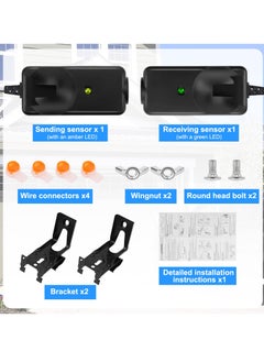 SYOSI Garage Door Safety Sensor Beam Eyes Garage Door Opener Parts Garage Door Opener Compatible with Liftmaster Sears Chamberlain Craftsman Linear Replacement 41A5034 801CB P Beam Eyes  Bracket  - Image 4