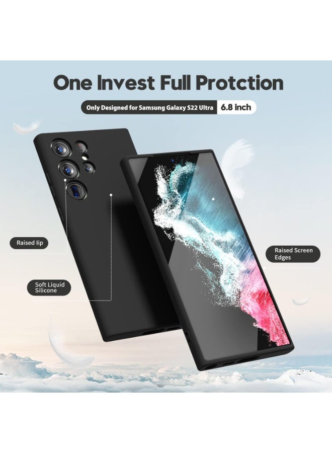 Houmt Samsung Galaxy S22 Ultra Phone Case Liquid Silicone Slim Thin Soft Rubber Case Plain Smooth Gel Cover for Samsung Galaxy S22 Ultra 6.8-inch - Image 3