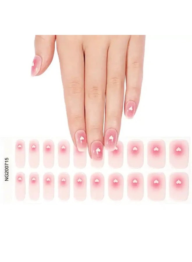 Semi-Cured Gel Nail Wraps – Salon Quality Manicure – Easy Apply & Remove – 20 Strips + File + Wooden Stick - Image 4