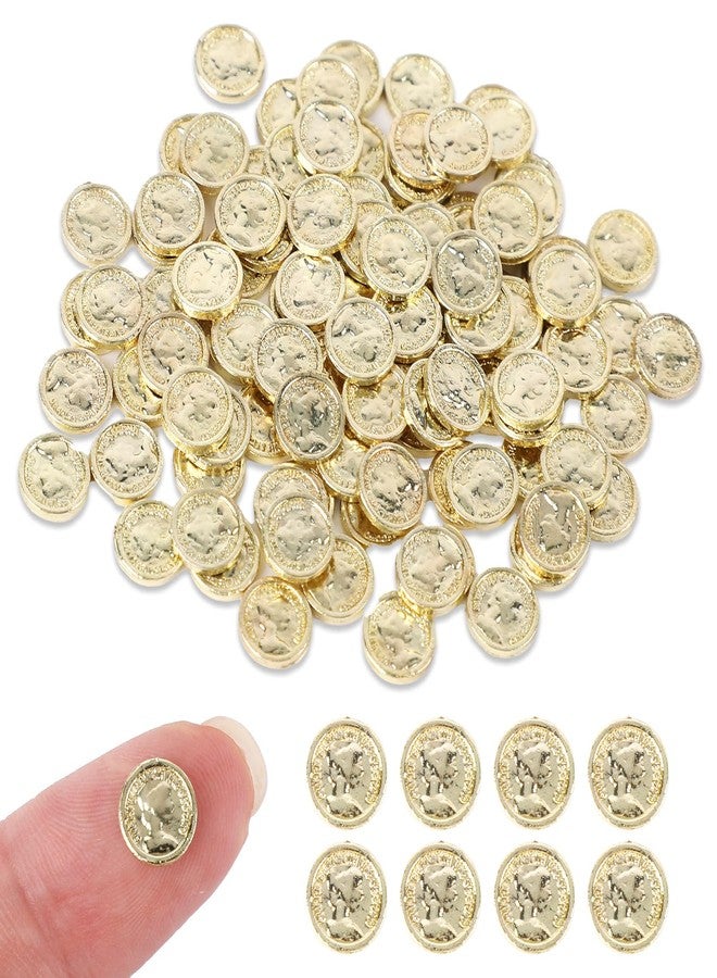 Gabrella 100 Pcs 1:12 Scale Miniature Gold Coins, Tiny Fake Gold Coins Metal for Crafts Dollhouse Fairy Garden Micro Landscaping - Image 1