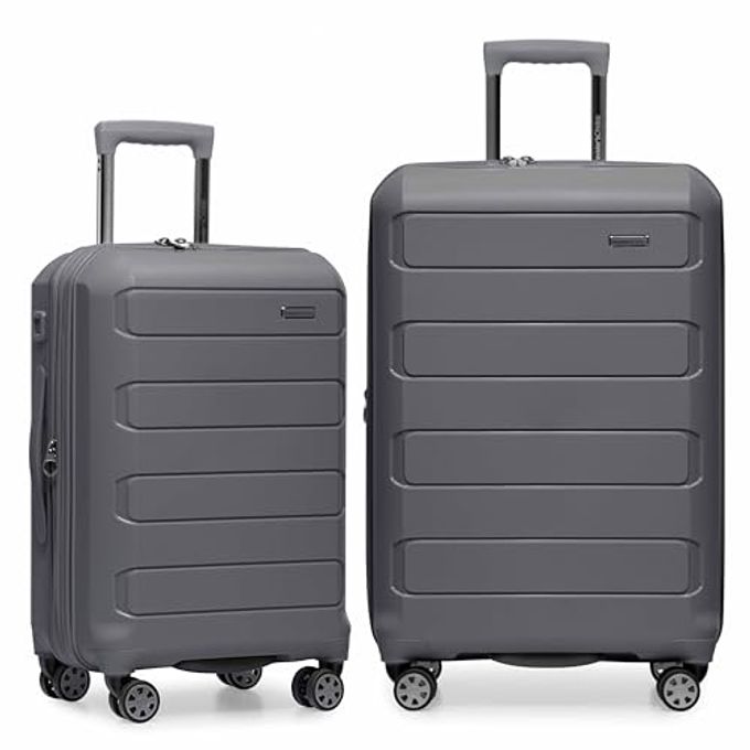 Traveler's Choice Pagosa Indestructible Hardshell Expandable Spinner Luggage, Gray, 2-Piece Set (22/26) - Image 4