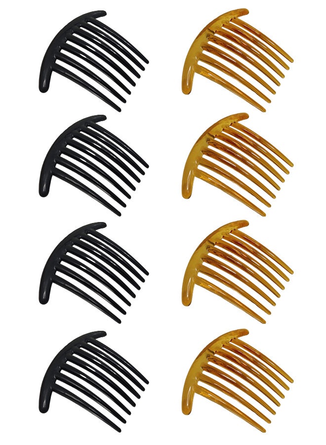 McmhyingPop 8 Pcs Hair Side Combs, French Comb Set Plastic Twist Comb for Girls Women, Hair Clip Combs Accessories for Wedding, Dating - Image 1