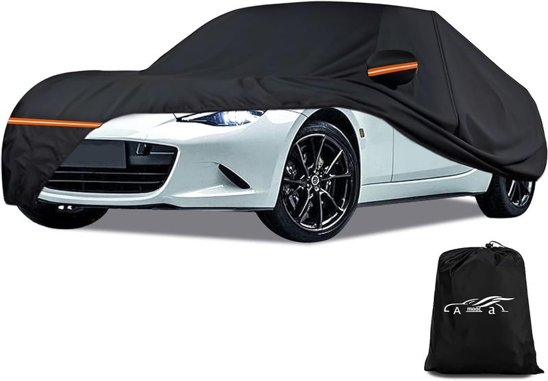 اموكا أغطية سيارات Amooca عالية الجودة بتصميم مخصص لسيارة Mazda MX-5 Miata (1989-2024)، مقاومة للماء والشمس، مناسبة لجميع الأحوال الجوية، مزودة بطبقة قطنية داخلية وسحاب على الأبواب. - Image 1