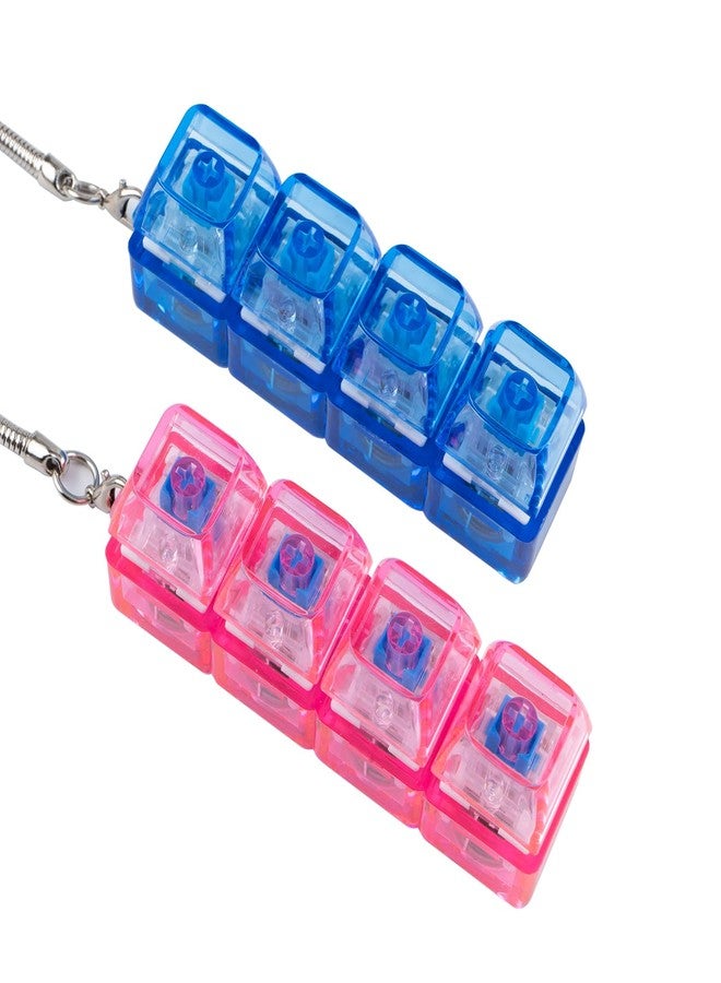 TIMSEKER Bulk Fidget Toys for Adults, Pink and Blue Anxiety Relief Items Keychain, Pop it LED Light Up Toys, Multi-Functional Keyboard Switch Tester Gift for Teens - Image 1