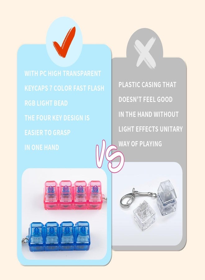 TIMSEKER Bulk Fidget Toys for Adults, Pink and Blue Anxiety Relief Items Keychain, Pop it LED Light Up Toys, Multi-Functional Keyboard Switch Tester Gift for Teens - Image 3
