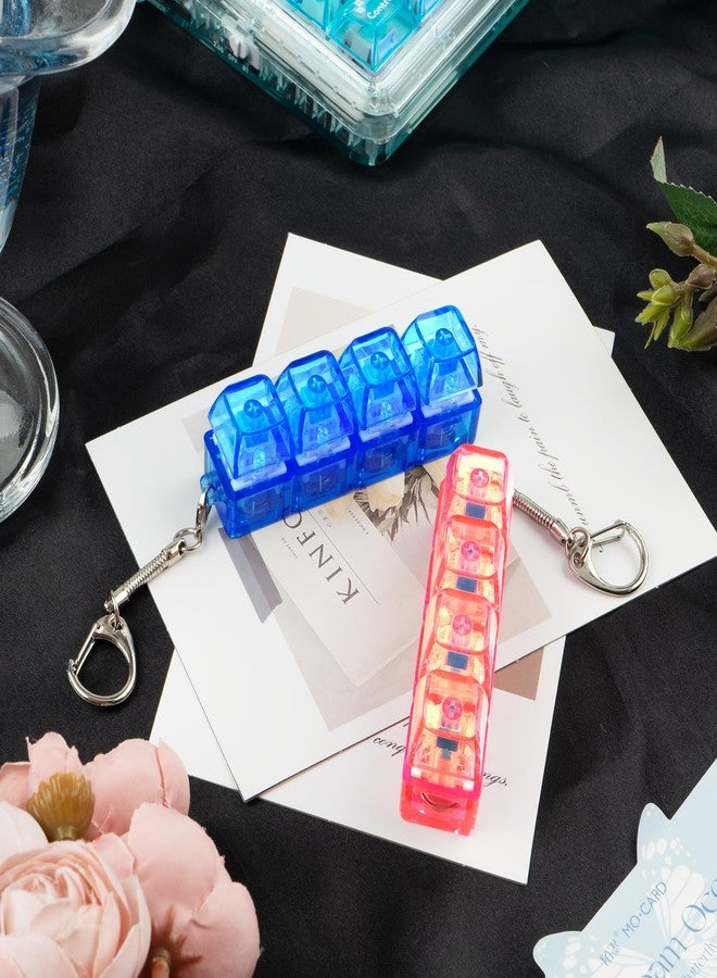 TIMSEKER Bulk Fidget Toys for Adults, Pink and Blue Anxiety Relief Items Keychain, Pop it LED Light Up Toys, Multi-Functional Keyboard Switch Tester Gift for Teens - Image 4