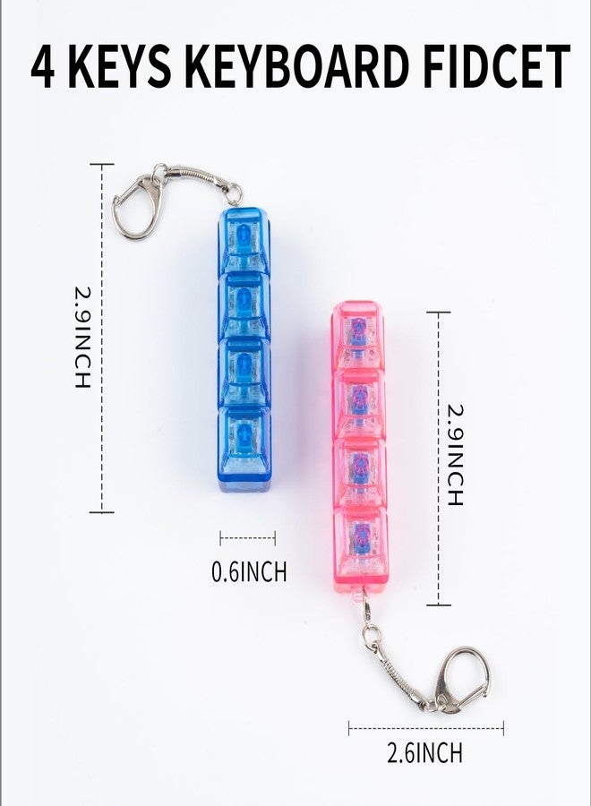 TIMSEKER Bulk Fidget Toys for Adults, Pink and Blue Anxiety Relief Items Keychain, Pop it LED Light Up Toys, Multi-Functional Keyboard Switch Tester Gift for Teens - Image 2