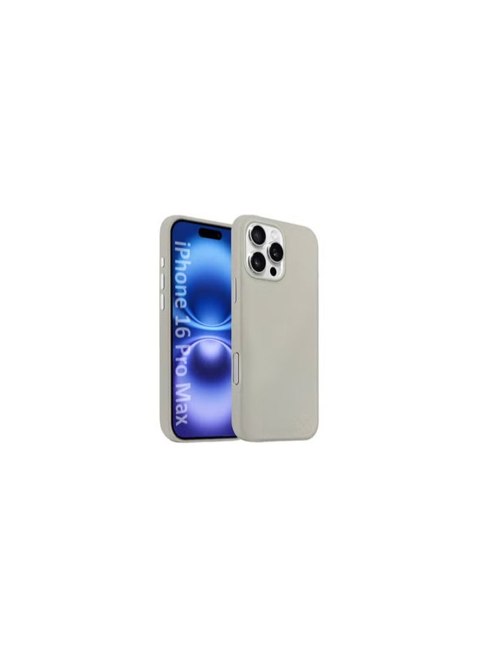 (for Apple iPhone 16 Pro Max) Leather Case Compatible with Magsafe Anti-Scratch Leather Case Shockproof Drop Proof Protective Slim Case - Grey