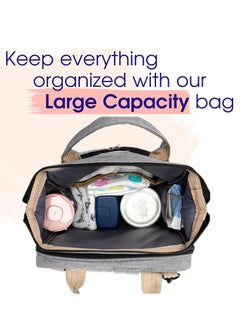 Rightsure Diaper Bag Backpack, Multifunctional Portable Baby Mom Bag with USB, Waterproof, Foldable Crib with Stroller Straps, Sunshade, Changing Pad, Travel Friendly  - Image 5