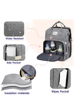 Rightsure Diaper Bag Backpack, Multifunctional Portable Baby Mom Bag with USB, Waterproof, Foldable Crib with Stroller Straps, Sunshade, Changing Pad, Travel Friendly  - Image 2