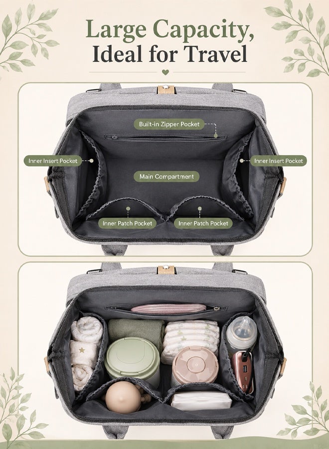 Arabayt Multi-functional baby changing table/bag backpack, suitable for outdoor travel, large capacity, baby christening gift, with USB interface. - Image 3