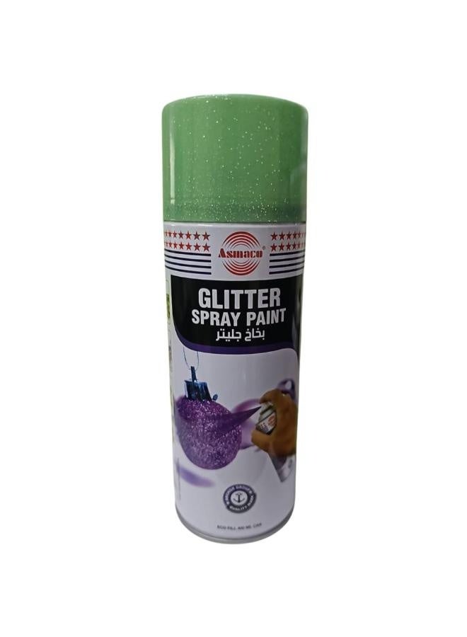 Asmaco Glitter Spray Paint - Dark Green - 400 Ml - Set of 01