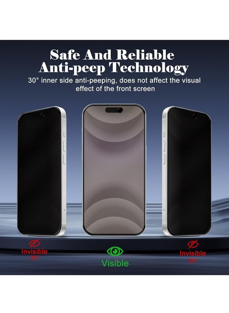 ELTRAZONE 2-Pack Tempered Glass Privacy Screen Protector for iPhone 16 [Anti-Spy] [Anti-Scratch] [9H Hardness] - 6.1-Inch - Image 4
