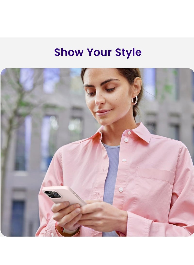 ELTRAZONE Soft Liquid Silicone Gel Case for iPhone 16 Pro Max - Full Body Shockproof Protection with Matte Finish & Soft Microfiber Lining (Sand Pink) - Image 5