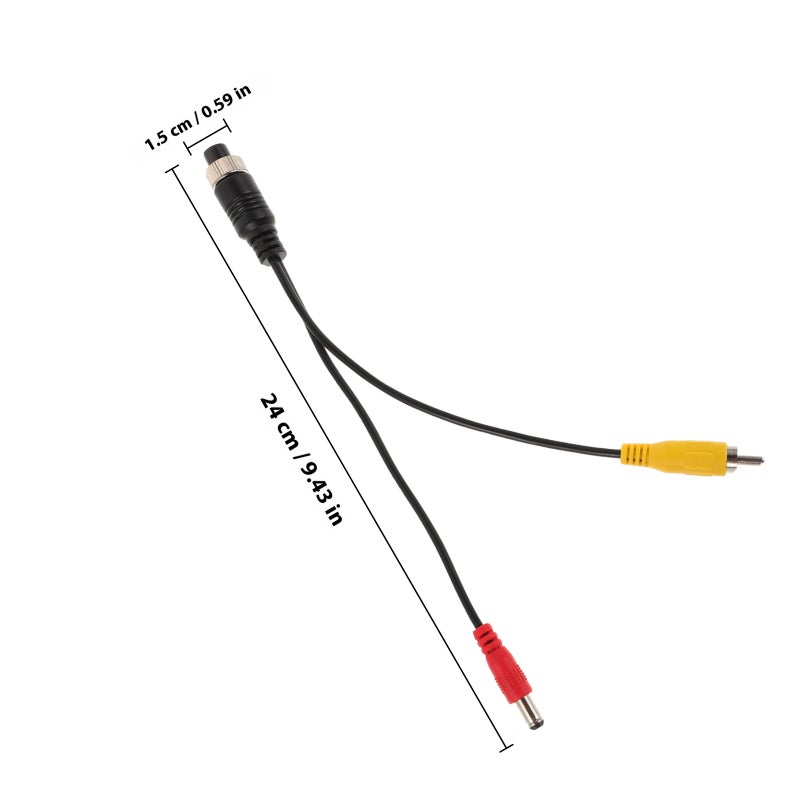 Female RCA and DC Adapter Cable for Car Navigation and Reversing Camera Systems - Image 2