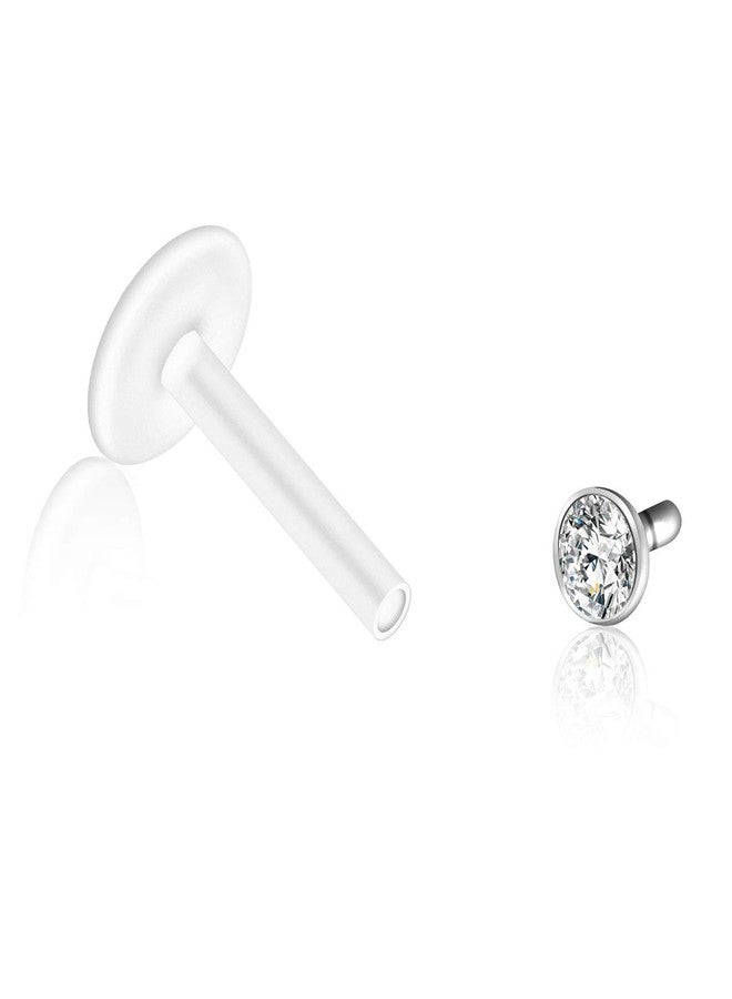 Jovivi 10pcs 16G 2mm Czech Crystal Clear Flexible Bioflex Acrylic Bar Labret Monroe Studs Lip Rings Helix Stud Earrings Ear Nose Piercing Body Jewelry - Image 3