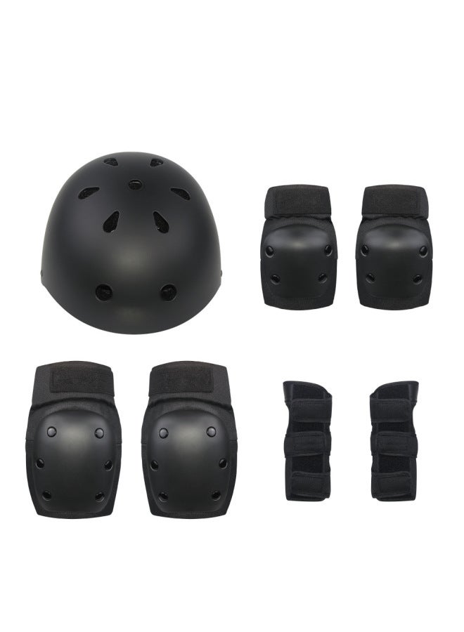 Black Adult Children's Protective Gear Set Children's Knee Helmet 7 Piece Set Roller Skating Protective Gear Cpsc Ce Cpc
