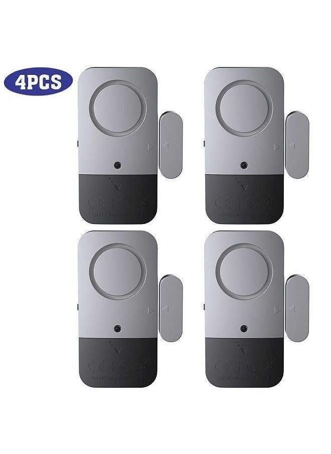 Door Window Alarm Sensor Wireless Door Sensor Anti-Theft Alarm Compatible With Alarm Host for Smart Home Automation Security Alarm System  Four-Piece Set