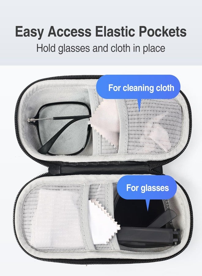 Luxtude Double Glasses Case Hard Shell, Double Eyeglass Case Sunglasses Cases, Travel Sunglasses Organizer Storage for Women Men, Black - Image 4