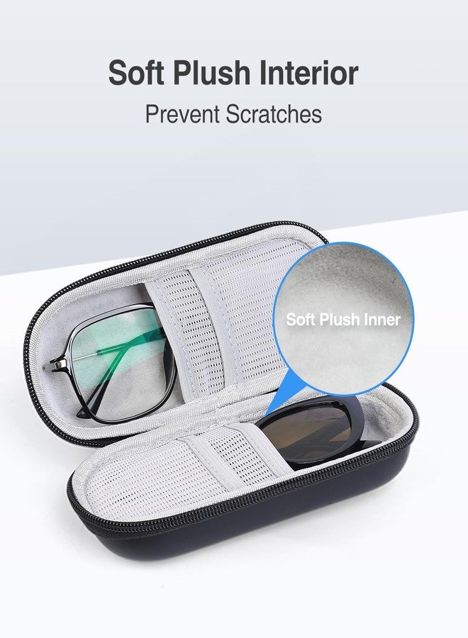 Luxtude Double Glasses Case Hard Shell, Double Eyeglass Case Sunglasses Cases, Travel Sunglasses Organizer Storage for Women Men, Black - Image 3