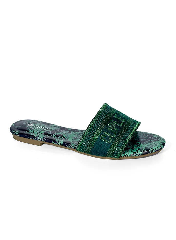 كابلي صندل نسائي سهل الارتداء مطبوع بنقش كوبليه