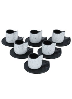 A set of black porcelain coffee cups and saucers, 12 pieces - pzsku/Z670AB11B27E5CA41AE5EZ/45/_/1722251045/6227832b-28cd-479b-b97a-e7ba078f5067